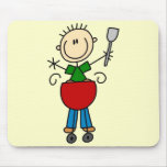 Stick Figure Barbequeing T-shirts and gifts Mouse Pad