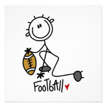 Stick Figure Basic Football T-shirts and Gifts Custom Invite