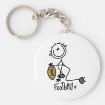 Stick Figure Basic Football T-shirts and Gifts Key Chain