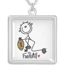 Stick Figure Basic Football T-shirts and Gifts Custom Jewelry