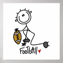 Stick Figure Basic Football T-shirts and Gifts Poster