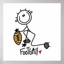 Stick Figure Basic Football T-shirts and Gifts Poster