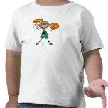 Stick Figure Basketball Player in Green T-shirt