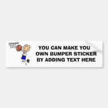 Stick Figure Basketball Sink T-shirs and Gifts Bumper Sticker