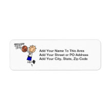 Stick Figure Basketball Sink T-shirs and Gifts Return Address Labels