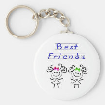 Stick figure best friends key chains