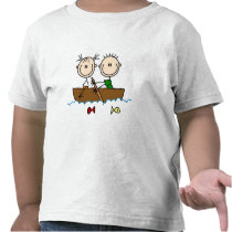 Stick Figure Boat Fishing Tshirts and Gifts