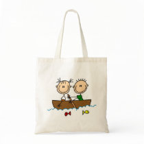 Stick Figure Boat Fishing Tshirts and Gifts Canvas Bags