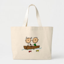 Stick Figure Boat Fishing Tshirts and Gifts Bag