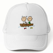 Stick Figure Boat Fishing Tshirts and Gifts Hat