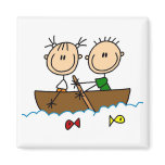 Stick Figure Boat Fishing Tshirts and Gifts magnets