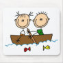 Stick Figure Boat Fishing Tshirts and Gifts Mousepads