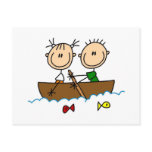 Stick Figure Boat Fishing Tshirts and Gifts Postcard