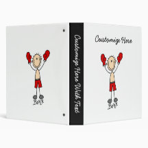 Stick Figure Boxer T-shirts and Gifts 3 Ring Binders