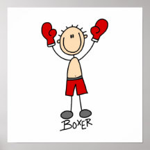 Stick Figure Boxer T-shirts and Gifts Poster