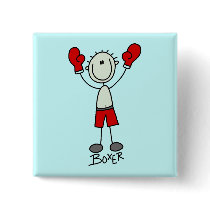Stick Figure Boxing T-shirts and Gifts Button