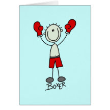 Stick Figure Boxing T-shirts and Gifts Greeting Cards
