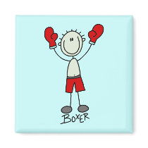 Stick Figure Boxing T-shirts and Gifts Magnets