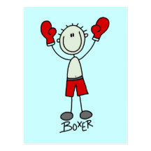 Stick Figure Boxing T-shirts and Gifts Post Card