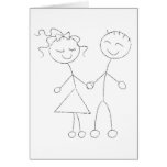 Stick Figure Boy and Girl cards