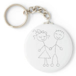 Stick Figure Boy and Girl Key Chains