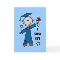 Stick Figure Boy Graduate T-shirts and Gifts Card