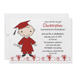 Stick Figure Boy Graduation Invitation