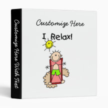 Stick Figure Boy I Relax 3 Ring Binders