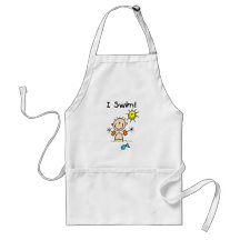 Stick Figure Boy I Swim Aprons