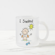 Stick Figure Boy I Swim Coffee Mug
