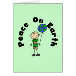 Stick Figure Boy Peace on Earth T-shirts and Gifts Greeting Cards