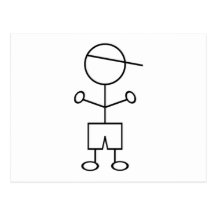 Stick Figure Boy Post Cards