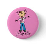 Stick Figure Breast Cancer Support buttons