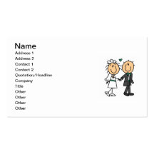 Stick Figure Bride and Groom T-shirts and Gifts Business Card