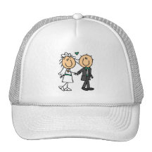 Stick Figure Bride and Groom T-shirts and Gifts Mesh Hat