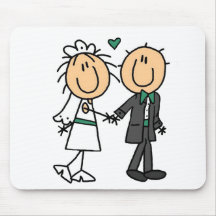 Stick Figure Bride and Groom T-shirts and Gifts Mousepad