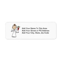 Stick Figure Bride T shirts and Gifts Return Address Labels