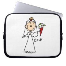 Stick Figure Bride T shirts and Gifts Laptop Computer Sleeve
