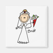 Stick Figure Bride T shirts and Gifts Magnet