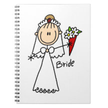 Stick Figure Bride T shirts and Gifts Spiral Note Book