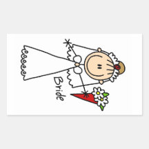 Stick Figure Bride T shirts and Gifts Sticker