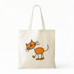 Stick Figure Cat T-shirts and Gifts Canvas Bags