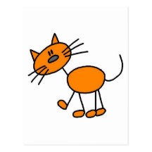 Stick Figure Cat T-shirts and Gifts Post Cards