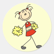 Stick Figure Cheerleading Tshirts and Gifts Sticker