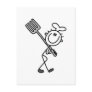 Stick Figure Chef with Fork Tshirts and Gifts Post Card