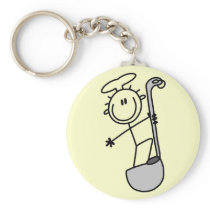 Stick Figure Chef with Ladle Key Chains