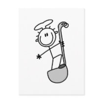 Stick Figure Chef with Ladle Postcard