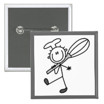 Stick Figure Chef With Whisk Button