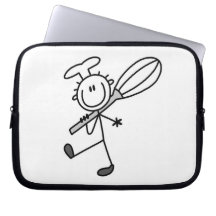 Stick Figure Chef With Whisk Laptop Computer Sleeve