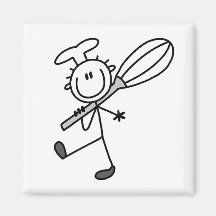 Stick Figure Chef With Whisk Magnets